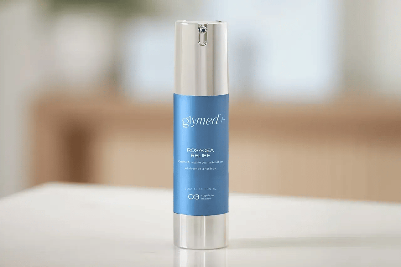 glymed+ rosacea relief serum designed to soothe and hydrate sensitive, redness-prone skin